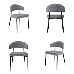 Cadeira Bless Fixa com 4 Pés 55 X 52,5 X 77,5 Cm com 4 Unidades Cinza/Preto