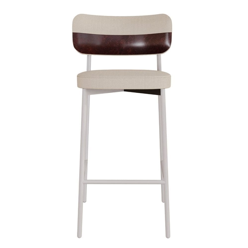 Banqueta Alloa Fixa com 4 Pés 50 X 44,7 X 163,5cm com 1 Unidade Areia/ Café/Branco Epoxi