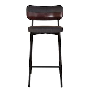 Banqueta Alloa Fixa com 4 Pés 50 X 44,7 X 163,5cm com 1 Unidade Preto/Café/Preto Epoxi