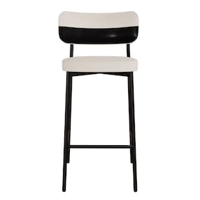 Banqueta Alloa Fixa com 4 Pés 50 X 44,7 X 163,5cm com 1 Unidade Palha/Preto/Preto Epoxi