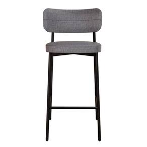 Banqueta Alloa Fixa com 4 Pés 50 X 44,7 X 163,5cm com 1 Unidade Cinza/Preto Epoxi