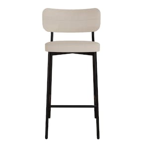 Banqueta Alloa Fixa com 4 Pés 50 X 44,7 X 163,5cm com 1 Unidade Areia/Preto Epoxi