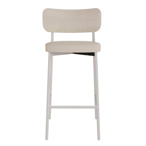 Banqueta Alloa Fixa com 4 Pés 50 X 44,7 X 163,5cm com 1 Unidade Areia/Branco Epoxi