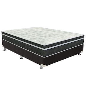 Cama Box Casal: Colchão Molas Orthoflex Bonnel Venezia + Base CRC Suede Black(138x188)
