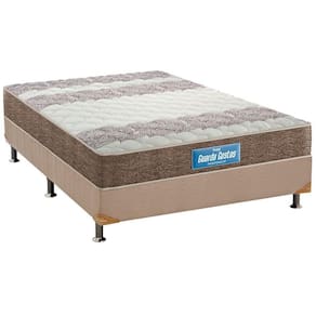 Cama Box Casal: Colchão Espuma Probel D33/EP Anatômico Guarda Costas Plus + Base CRC Suede Clean(138x188)
