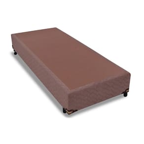 Cama Box Base Solteiro Universal Suede Brown (88x188x25) - Probel