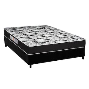 Cama Box Casal: Colchão Espuma Luckspuma D45 Gran Luck Pro + Base CRC Suede Black(138x188)