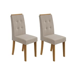 Cadeira Sala de Jantar Celebrare Kit 2 Un Rovere/Amêndoa/Veludo Naturale Creme - Lopas