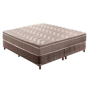 Cama Box Queen: Colchão Espuma D33 Paropas /EP Anatômico Confort Ultra Firme + Base CRC Rústico Brown(158x198)
