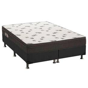 Cama Box King: Colchão Espuma Ortobom D45 Light + Base CRC Suede Black(186x198)