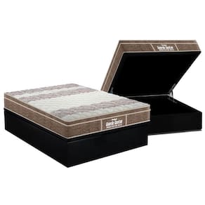 Cama Box Baú Casal: Colchão Espuma Probel D33 / EP Guarda Costas PróIntense Plus + Base CRC Suede Black(138x188)