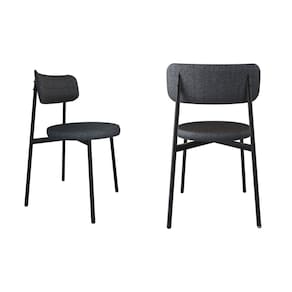 Cadeira Kyta Fixa com 4 Pés 50 X 44,7 X 83,8 Cm com 2 Unidades Grafite/Preto