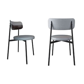 Cadeira Kyta Fixa com 4 Pés 50 X 44,7 X 83,8 Cm com 2 Unidades Cinza Claro/Café/Preto