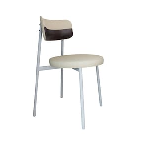 Cadeira Kyta Fixa com 4 Pés 50 X 44,7 X 83,8 Cm com 1 Unidade Areia/Café/Branco