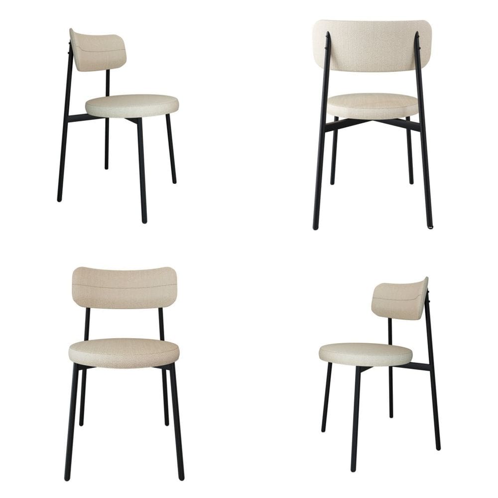 Cadeira Kyta Fixa com 4 Pés 50 X 44,7 X 83,8 Cm com 2 Unidades Preto