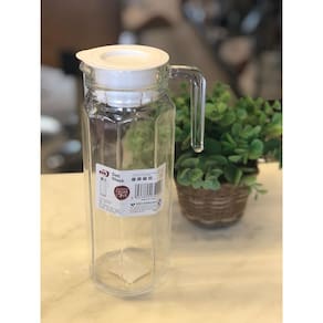 Jarra Vidro Transparente Tampa Branca 1L -Home&Co
