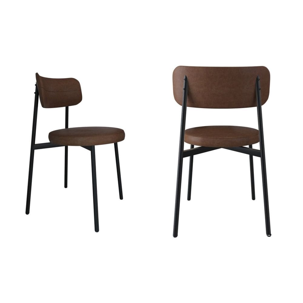 Cadeira Kyta Fixa com 4 Pés 50 X 44,7 X 83,8 Cm com 2 Unidades Whisky/Preto