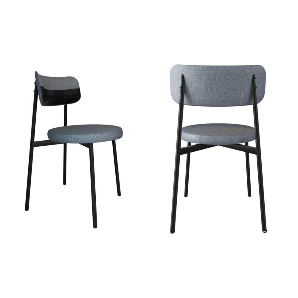 Cadeira Kyta Fixa com 4 Pés 50 X 44,7 X 83,8 Cm com 2 Unidades Cinza/Preto
