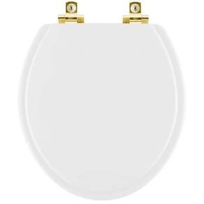 Assento Sanitário Soft Close Twister Branco para vaso Hervy com Ferragem Dourada