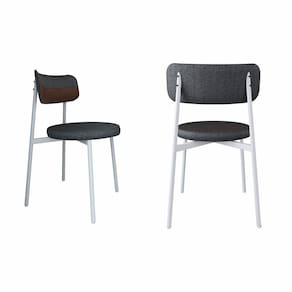 Cadeira Kyta Fixa com 4 Pés 50 X 44,7 X 83,8 Cm com 2 Unidades Grafite/Whisky/Preto