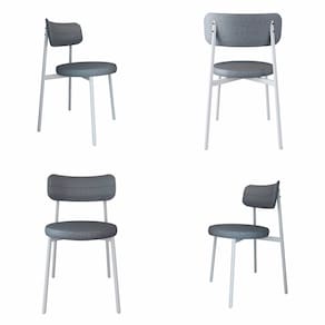 Cadeira Kyta Fixa com 4 Pés 50 X 44,7 X 83,8 Cm com 4 Unidades Cinza/Preto