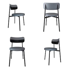 Cadeira Kyta Fixa com 4 Pés 50 X 44,7 X 83,8 Cm com 4 Unidades Cinza/Preto