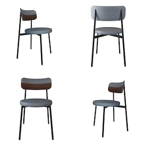 Cadeira Kyta Fixa com 4 Pés 50 X 44,7 X 83,8 Cm com 4 Unidades Cinza/Whisky/Preto