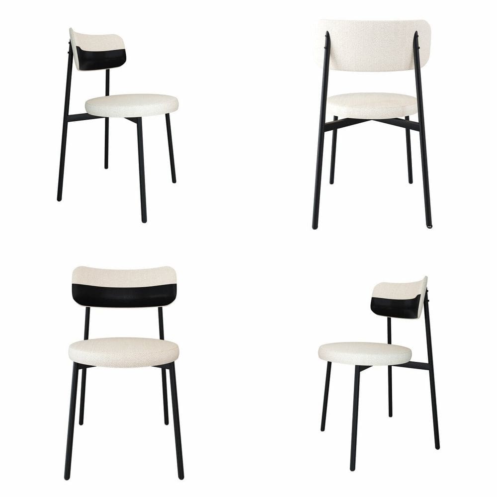 Cadeira Kyta Fixa com 4 Pés 50 X 44,7 X 83,8 Cm com 4 Unidades Palha/Preto