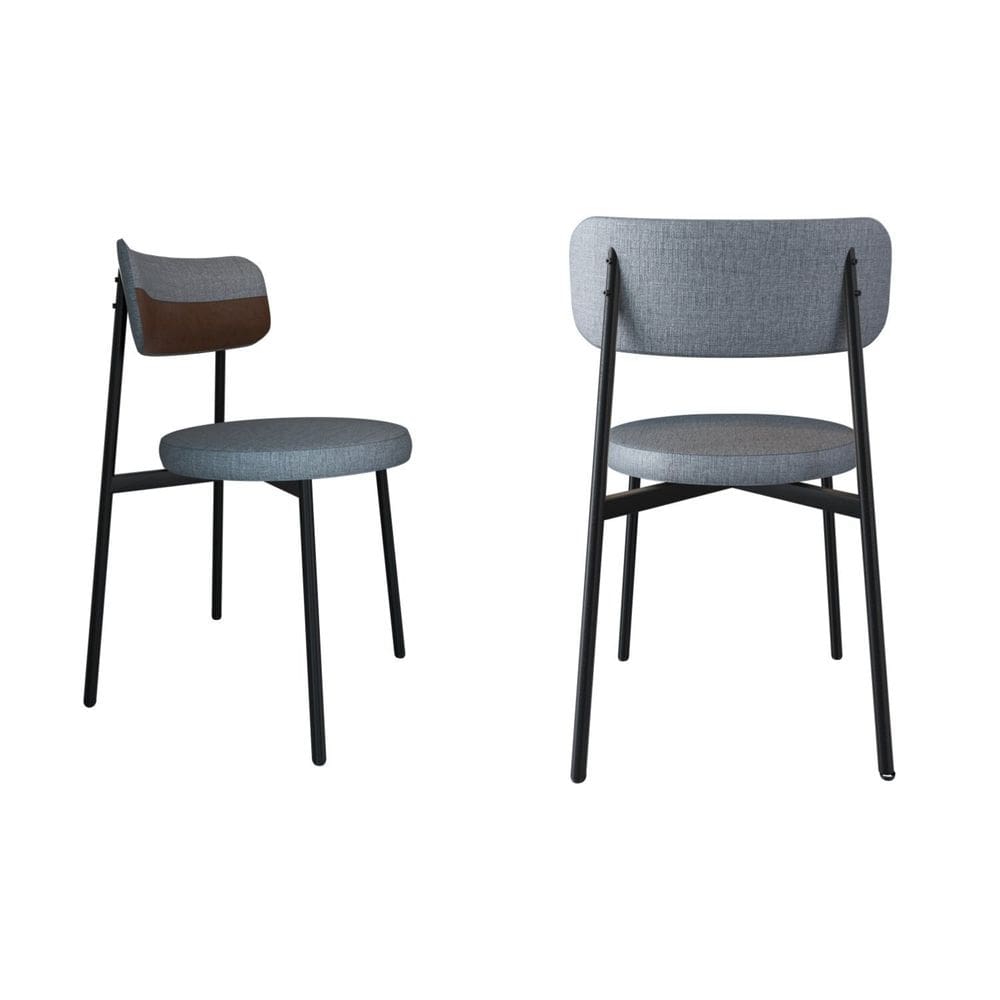 Cadeira Kyta Fixa com 4 Pés 50 X 44,7 X 83,8 Cm com 2 Unidades Cinza/Whisky/Preto