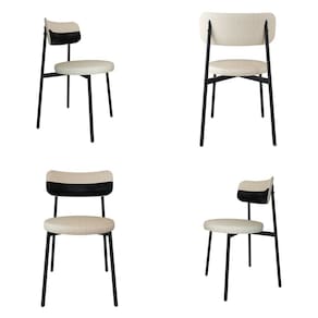 Cadeira Kyta Fixa com 4 Pés 50 X 44,7 X 83,8 Cm com 4 Unidades Areia/Preto/Preto