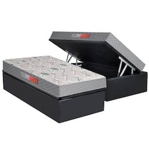Conjunto Box Baú Solteiro: Colchão Espuma Plumatex D26 Falcon Firme + Base CRC Suede Gray(88x188)