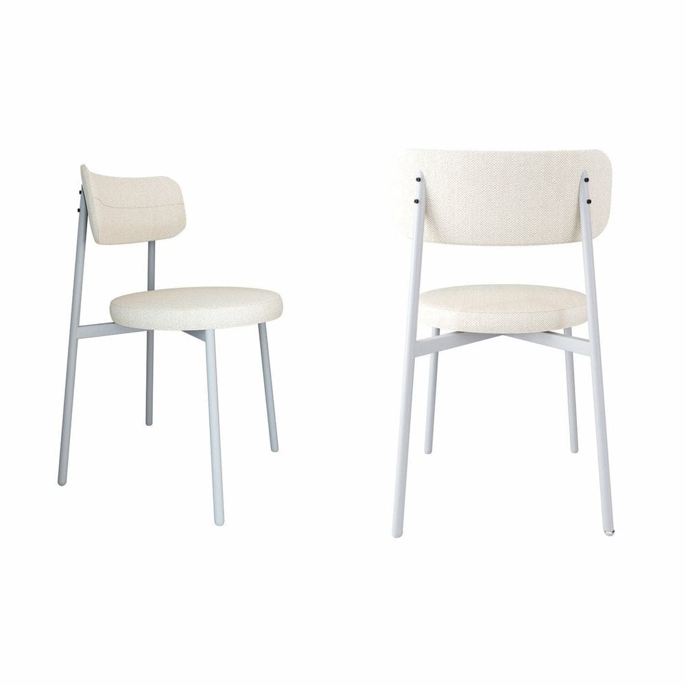 Cadeira Kyta Fixa com 4 Pés 50 X 44,7 X 83,8 Cm com 2 Unidades Palha/Branco
