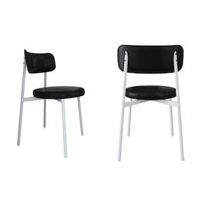 Cadeira Kyta Fixa com 4 Pés 50 X 44,7 X 83,8 Cm com 2 Unidades Preto/Branco