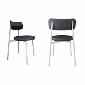 Cadeira Kyta Fixa com 4 Pés 50 X 44,7 X 83,8 Cm com 2 Unidades Grafite/Preto/Branco