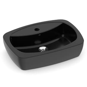 Kit 2 Cubas de Apoio 500x360 com Furo Central sem Ladrão Thema Incepa Preto Brilho