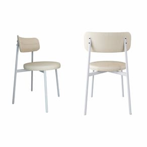 Cadeira Kyta Fixa com 4 Pés 50 X 44,7 X 83,8 Cm com 2 Unidades Areia/Branco