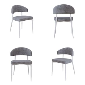 Cadeira Bless Fixa com 4 Pés 55 X 52,5 X 77,5 Cm com 4 Unidades Cinza/Branco