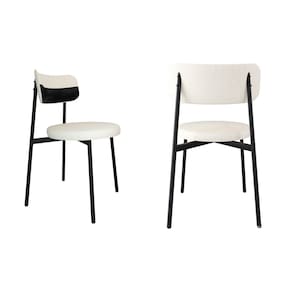 Cadeira Kyta Fixa com 4 Pés 50 X 44,7 X 83,8 Cm com 2 Unidades Palha/Preto/Branco
