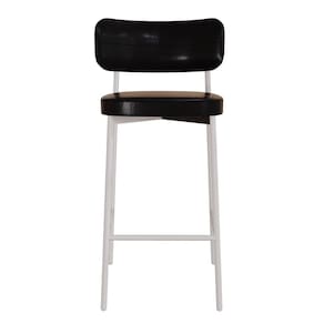 Banqueta Alloa Fixa com 4 Pés 50 X 44,7 X 163,5cm com 1 Unidade Preto/Branco Epoxi