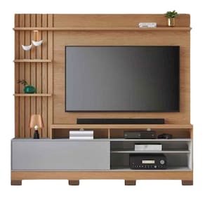 Painel Home Theater Invernia 4 Prateleiras Spot LED c/ Pés 65" Polegadas