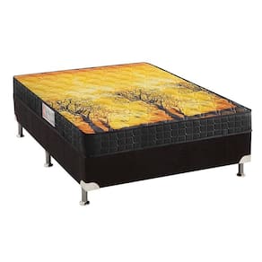 Cama Box Casal: Colchão Anatômico Anjos D28/EP Pantanal + Base CRC Suede Black(138x188)
