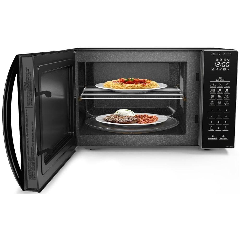 Microondas Panasonic Bancada 34L Preto 110V | Casas Bahia