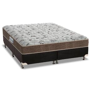 Cama Box King: Colchão Espuma D45 Probel Hiper Resistente Pró Dormir Sênior + Base CRC Suede Black(193x203)