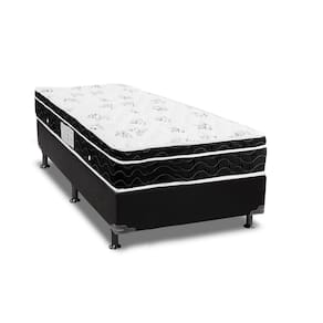 Cama Box Solteiro: Colchão Molas Bonnel Ortobom Nanolastic Physical Spring + Base CRC Courano Black(88x188)