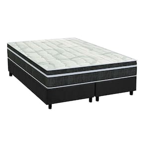 Cama Box Queen: Colchão Molas Orthoflex Bonnel Venezia + Base CRC Suede Cinza(158x198)