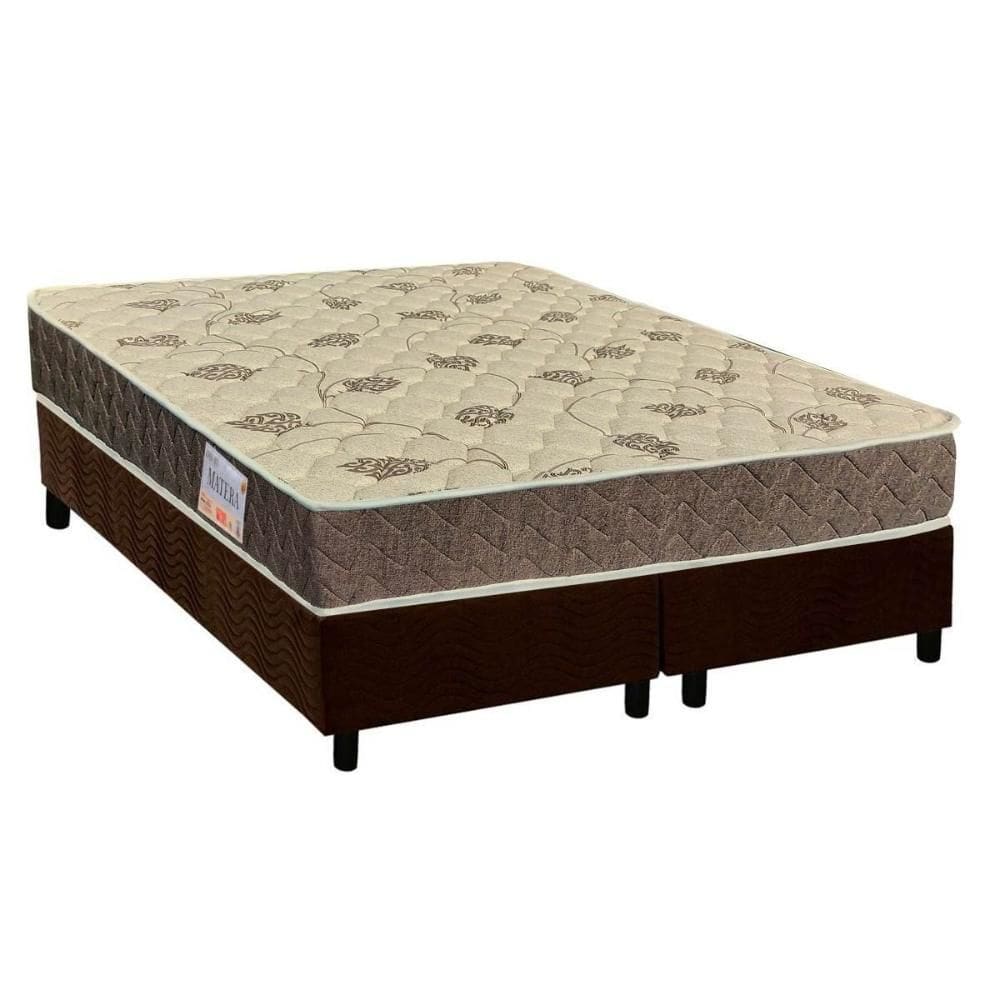 Cama Box King: Colchão Anatômico Orthoflex D33/EP Matera + Base CRC Suede Brown(193x203)