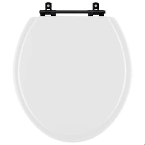 Assento Sanitario Convencional Oval Branco Laqueado para todas as Louças com Ferragem Preta