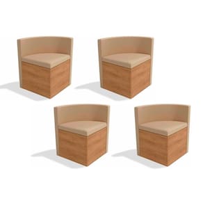 Cadeira Sala de Jantar 4CAD800 Kit 4 Un Nogal - Assento/Encosto Bege - Kappesberg