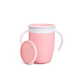 Copo de Treinamento Infantil com Alça 360° e Tampa Munchkin - Cor Rosa Bebe Pratico e Funcional