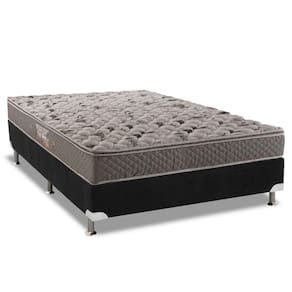 Cama Box Casal: Colchão Ortopédico Herval AG65 Firme Fort + Base CRC Suede Black(138x188)